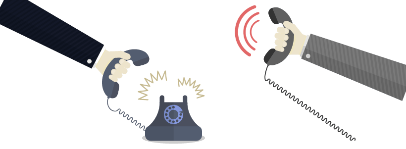 Telefonos antiguos y businessmen - todo comunica